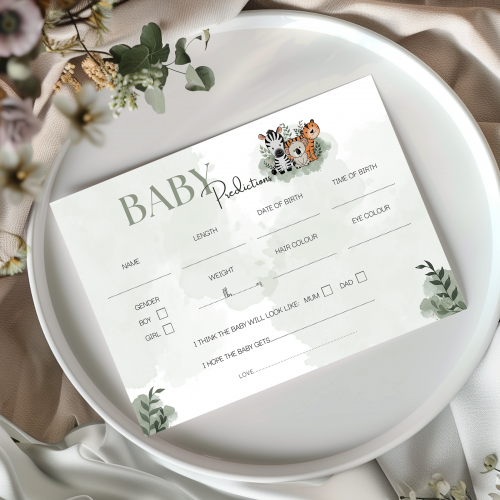 Safari Theme Baby Predictions Game Cards - Image 2