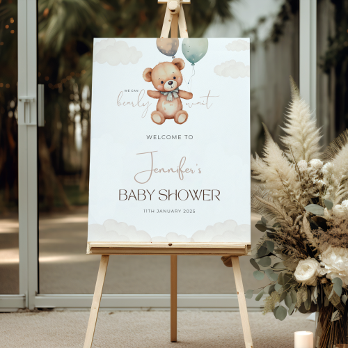 Teddy Bear Baby Shower Welcome Sign (personalised) - Image 5