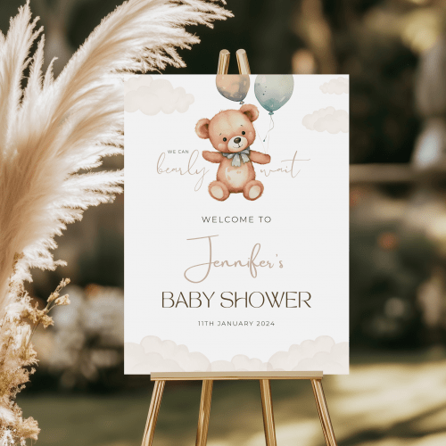 Teddy Bear Baby Shower Welcome Sign (personalised) - Image 6